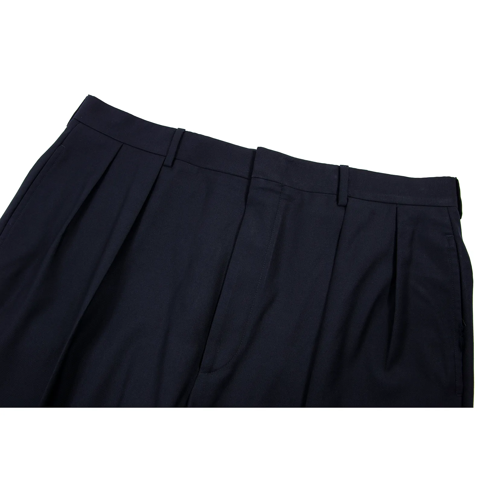Polo Ralph Lauren Navy Blue Wool Twill Unlined Pleated Front Dress Pants 36W