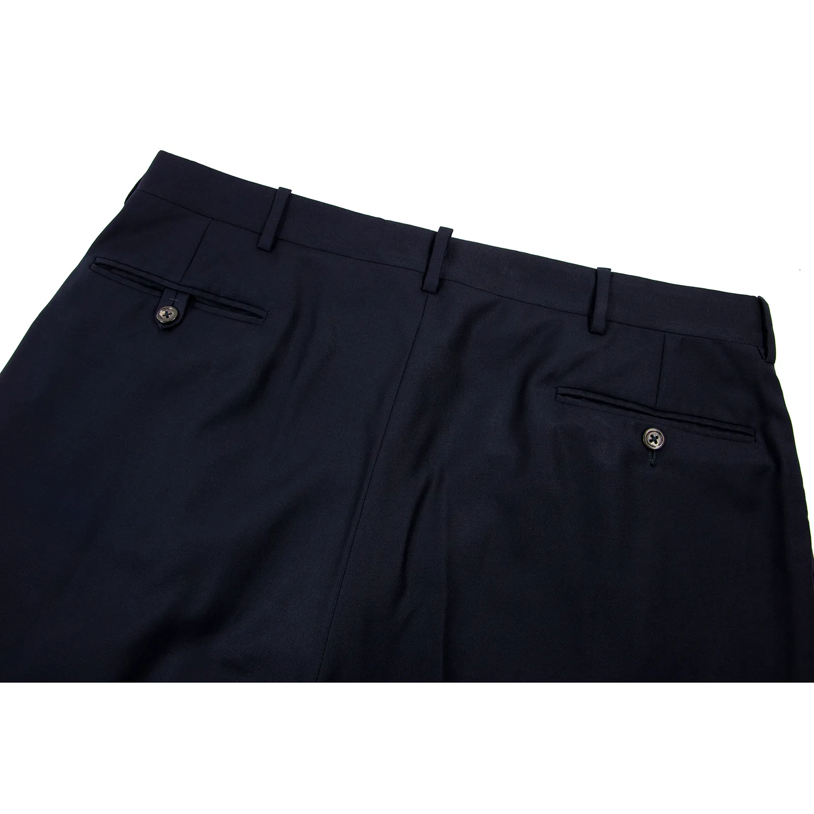 Polo Ralph Lauren Navy Blue Wool Twill Unlined Pleated Front Dress Pants 36W