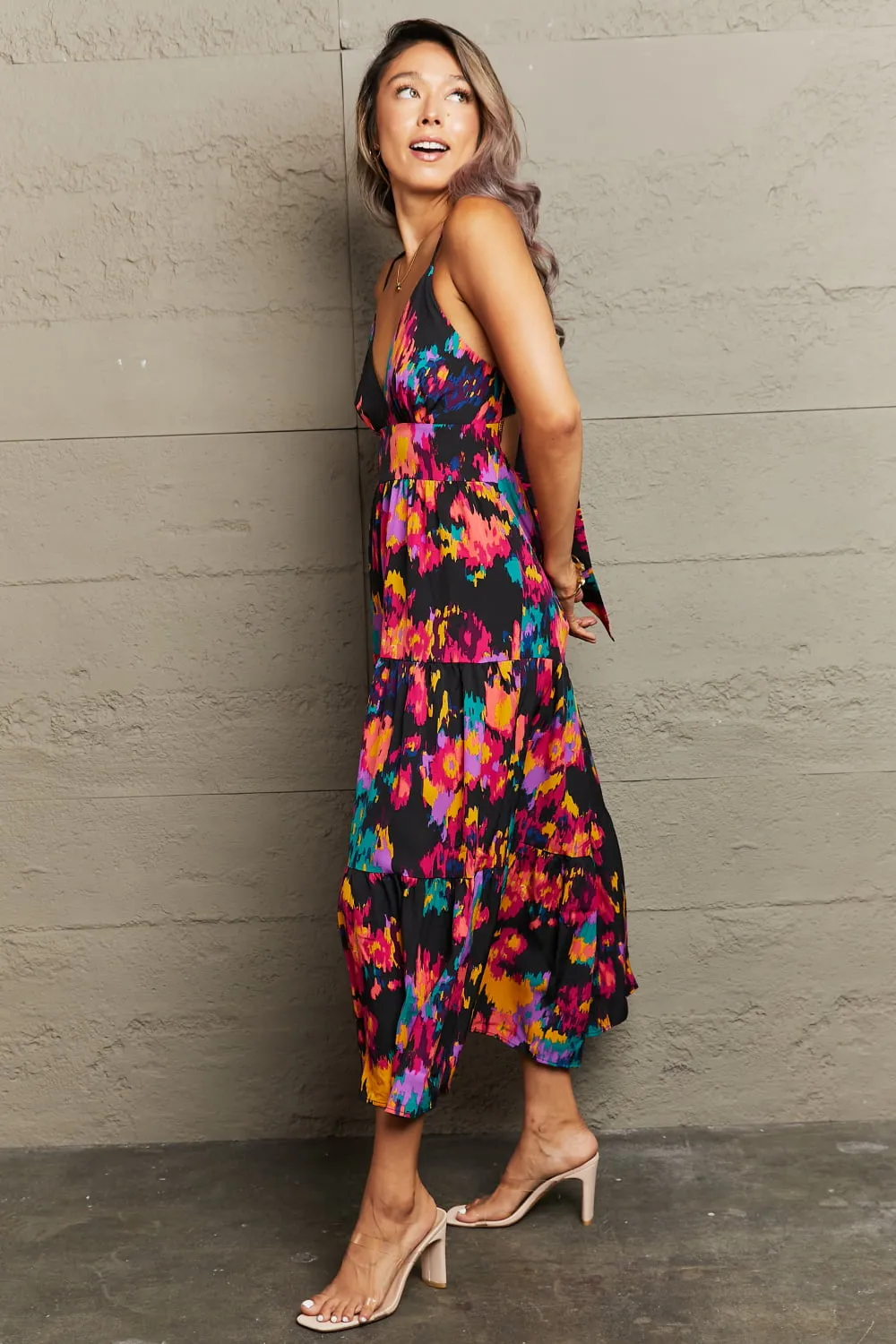 PREORDER Cutout Spaghetti Strap Tiered Dress