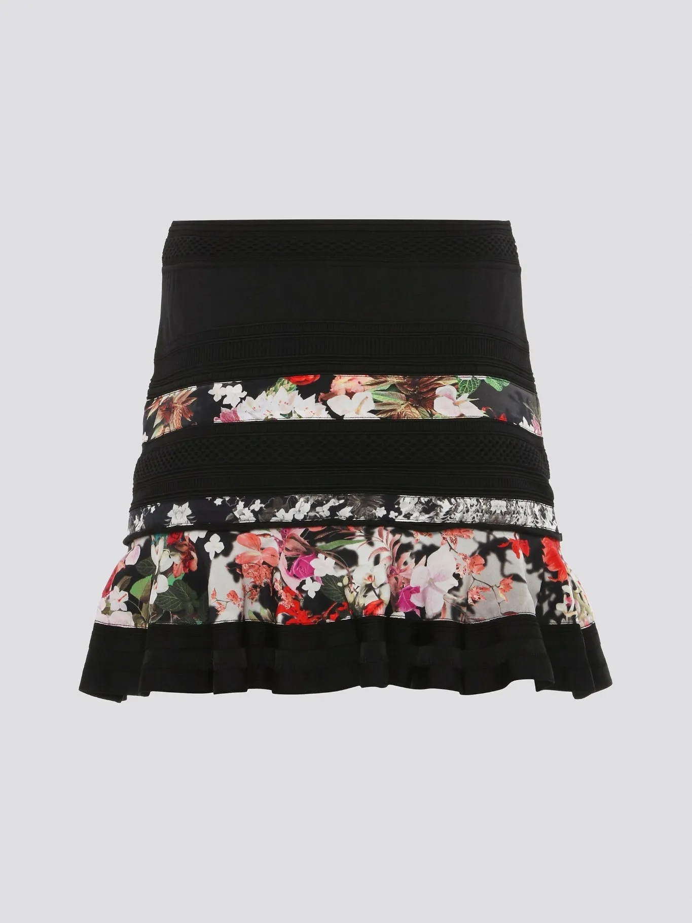 Print Panel Flared Mini Skirt
