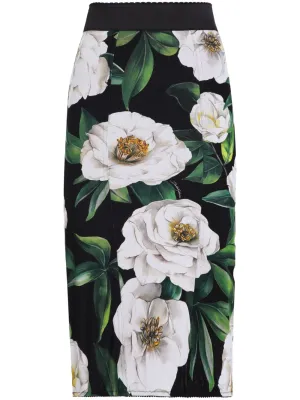 Printed midi skirt