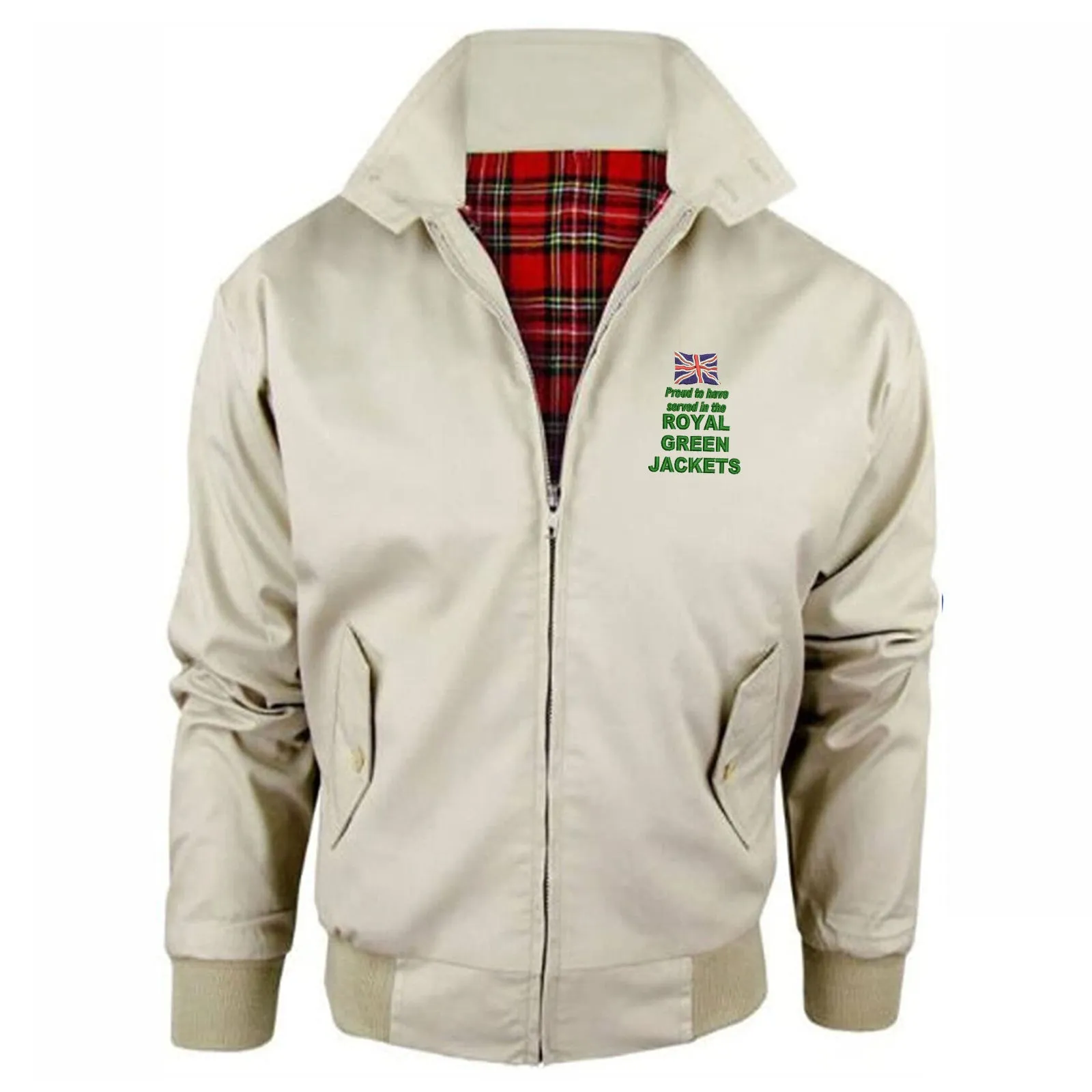 Proud to Have Served in The Royal Green Jackets Embroidered Classic Harrington Jacket