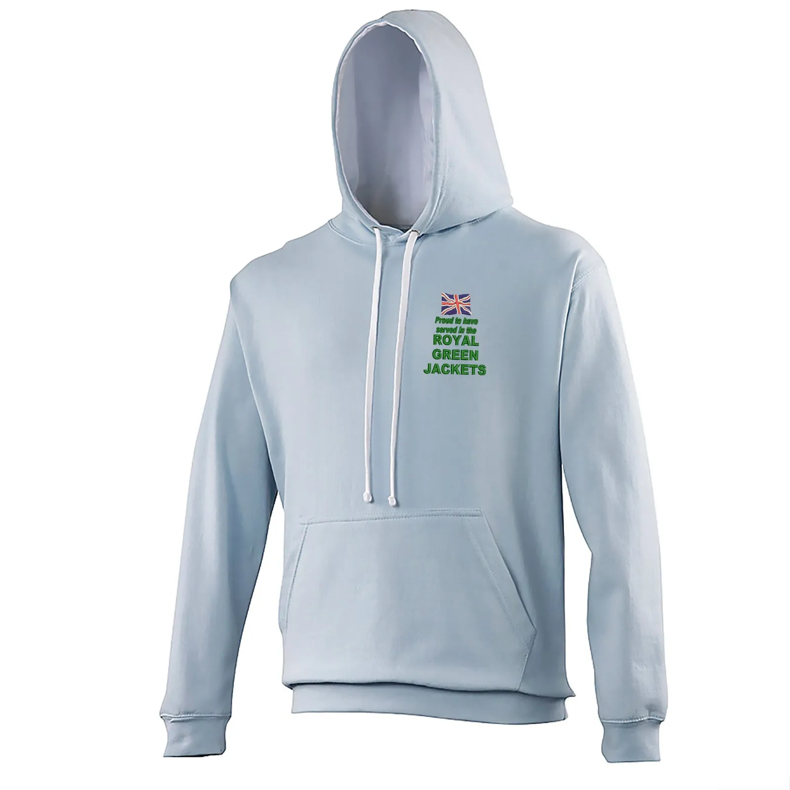 Proud to Have Served in The Royal Green Jackets Embroidered Contrast Hoodie