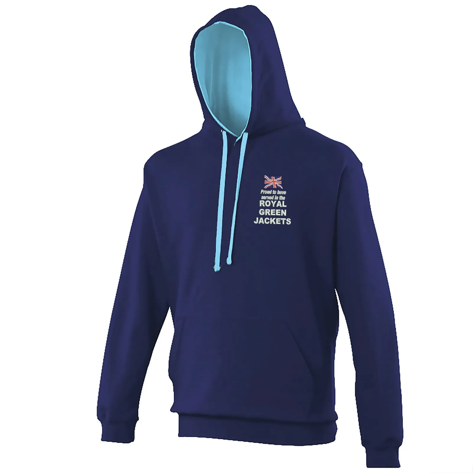 Proud to Have Served in The Royal Green Jackets Embroidered Contrast Hoodie