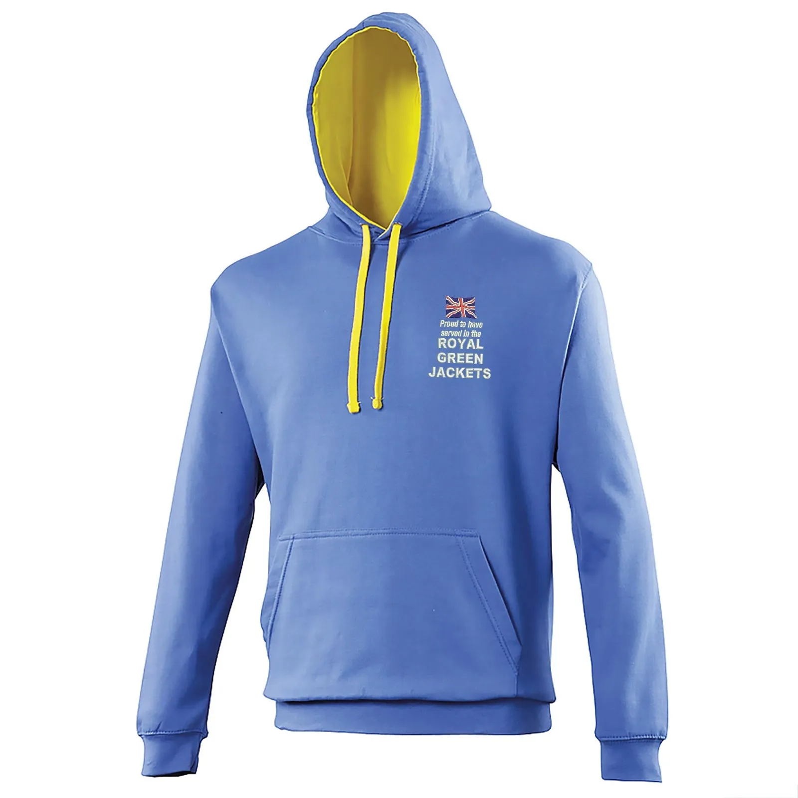 Proud to Have Served in The Royal Green Jackets Embroidered Contrast Hoodie