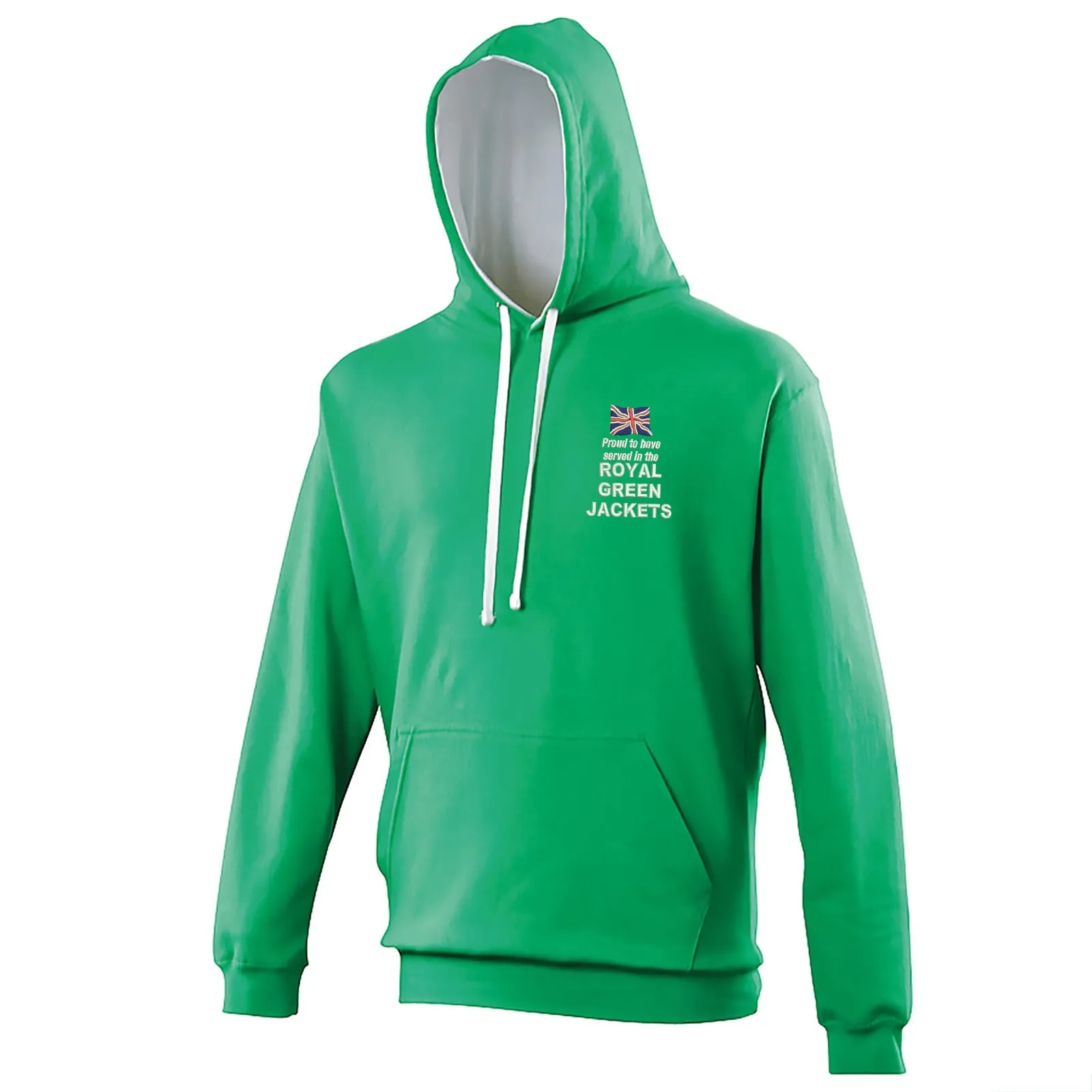 Proud to Have Served in The Royal Green Jackets Embroidered Contrast Hoodie