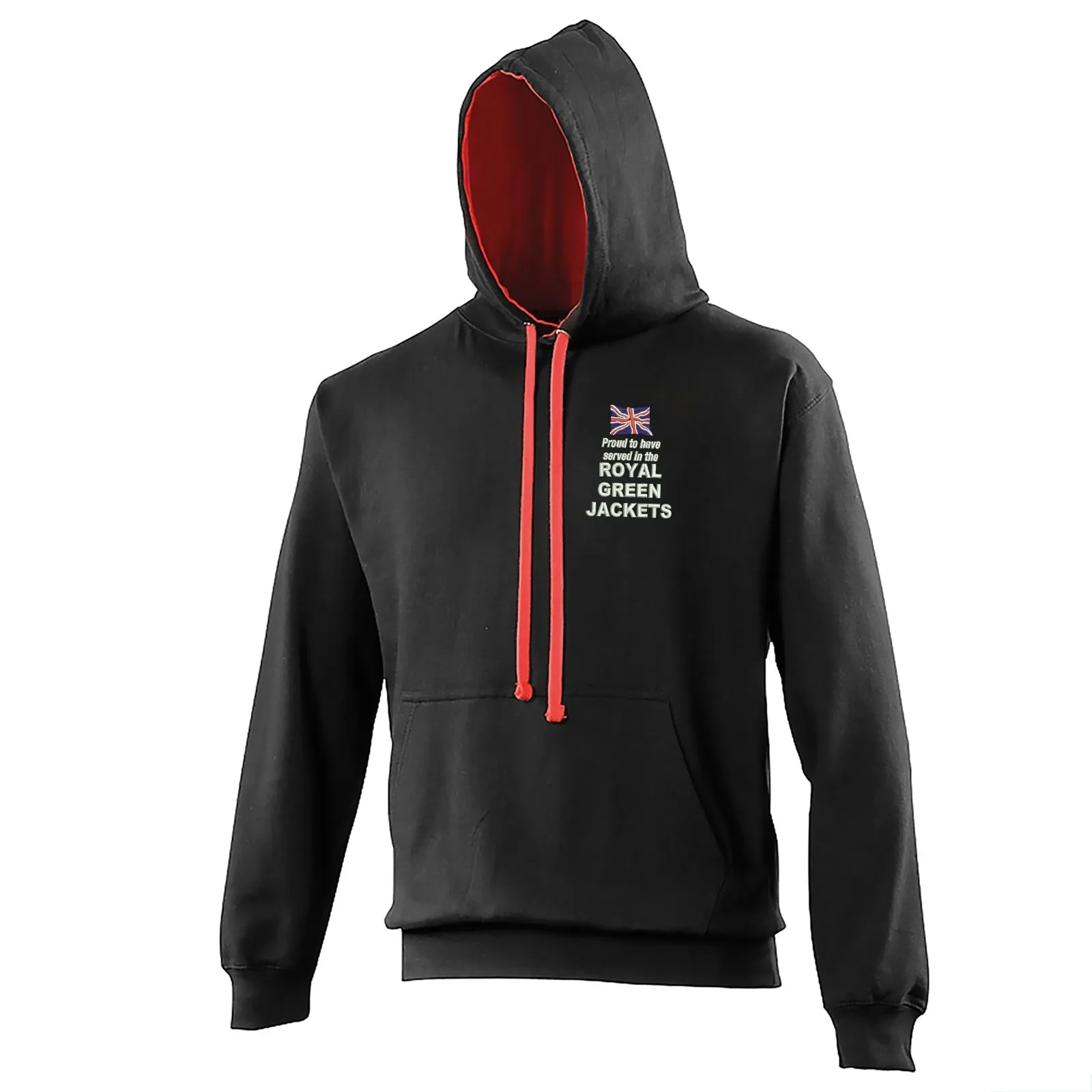 Proud to Have Served in The Royal Green Jackets Embroidered Contrast Hoodie