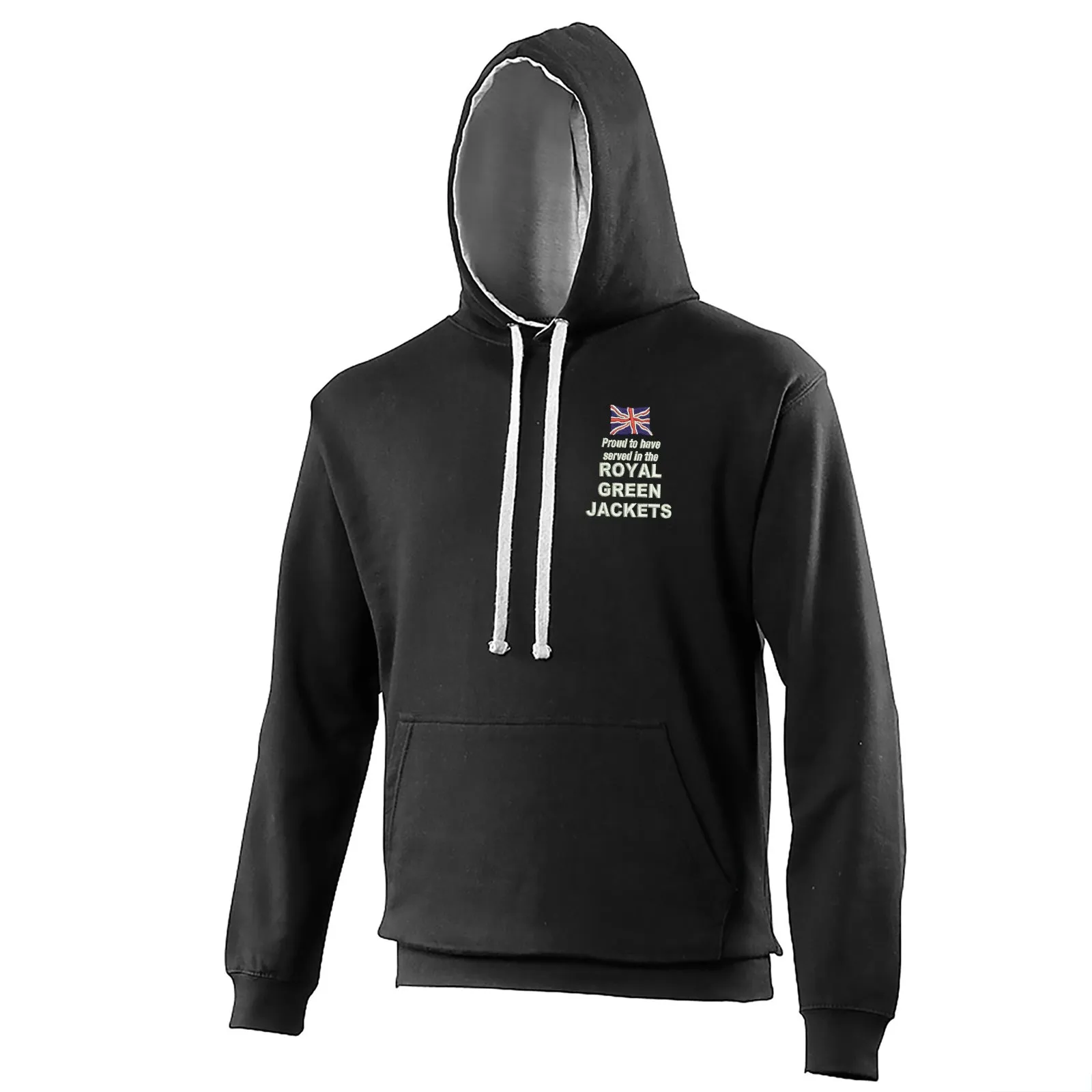 Proud to Have Served in The Royal Green Jackets Embroidered Contrast Hoodie