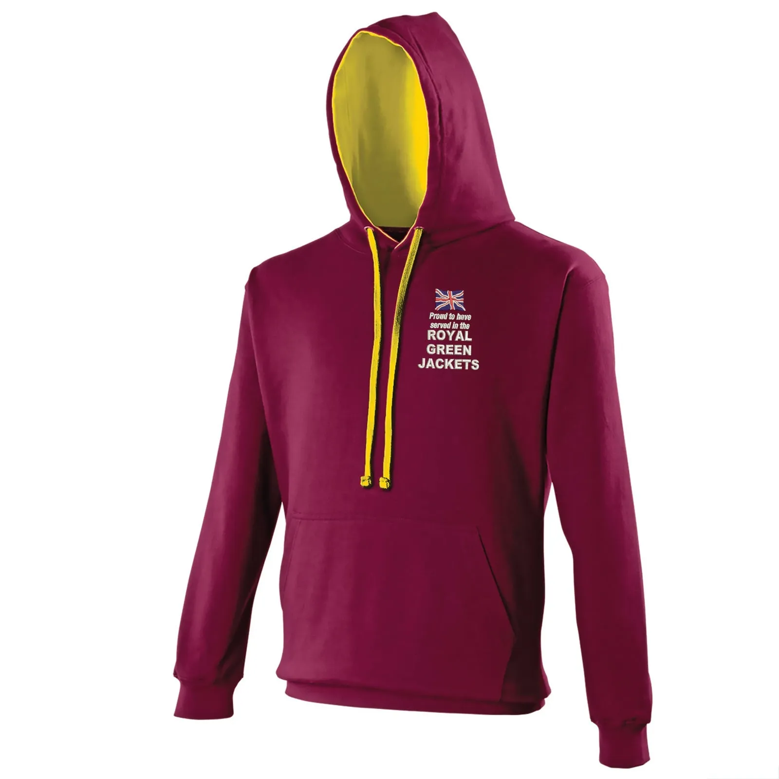 Proud to Have Served in The Royal Green Jackets Embroidered Contrast Hoodie