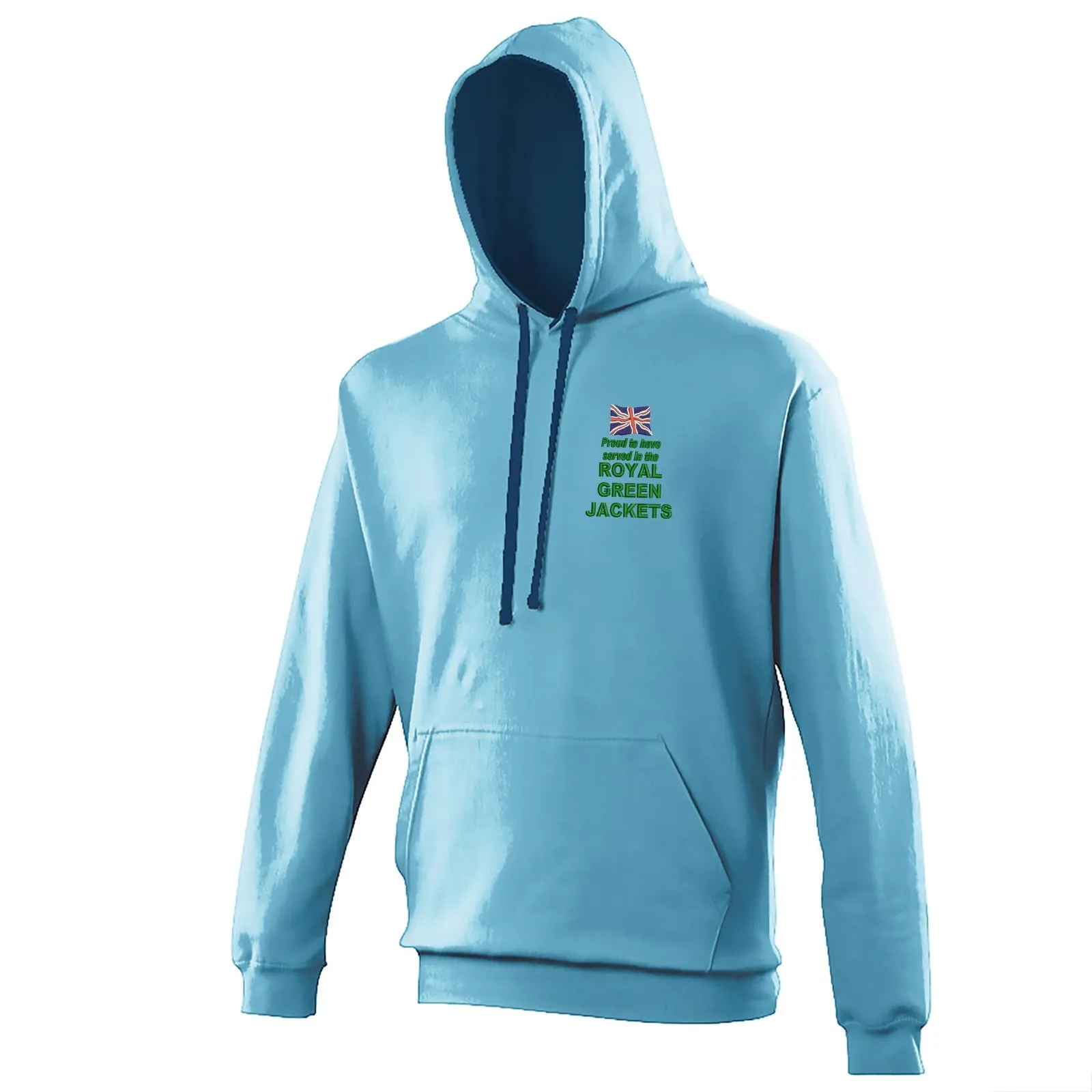 Proud to Have Served in The Royal Green Jackets Embroidered Contrast Hoodie