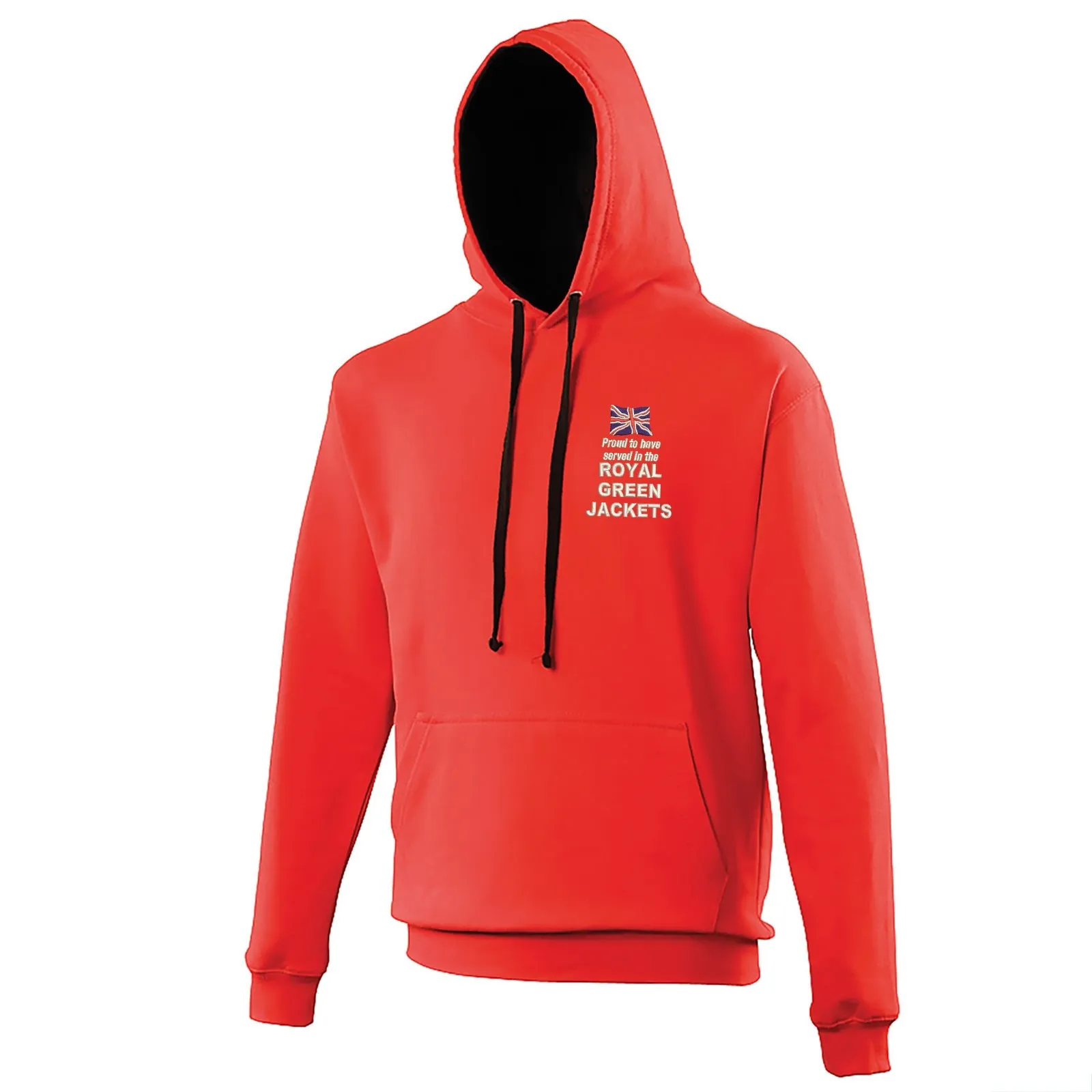 Proud to Have Served in The Royal Green Jackets Embroidered Contrast Hoodie