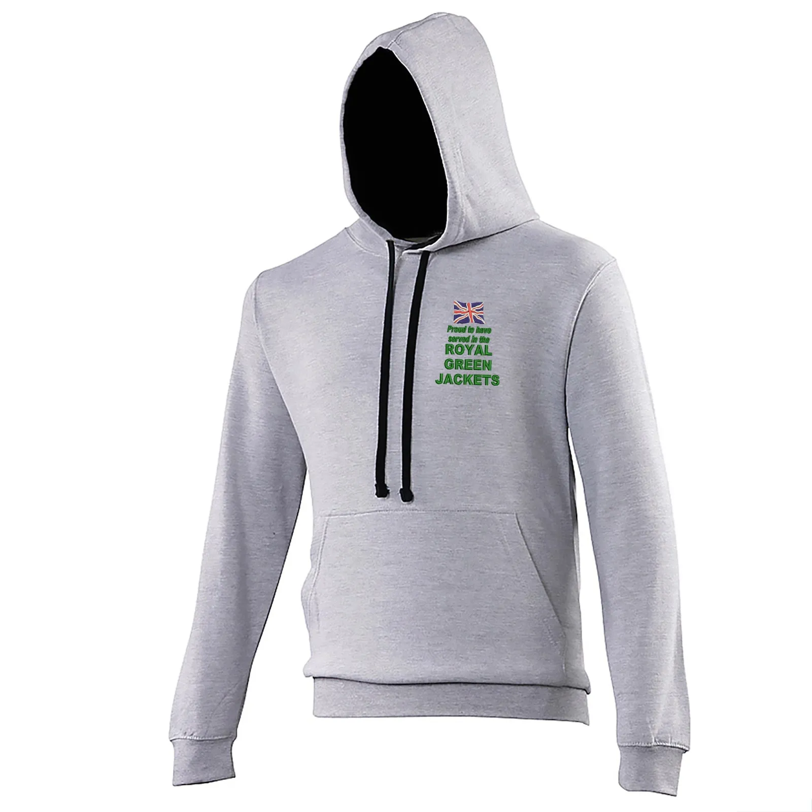 Proud to Have Served in The Royal Green Jackets Embroidered Contrast Hoodie