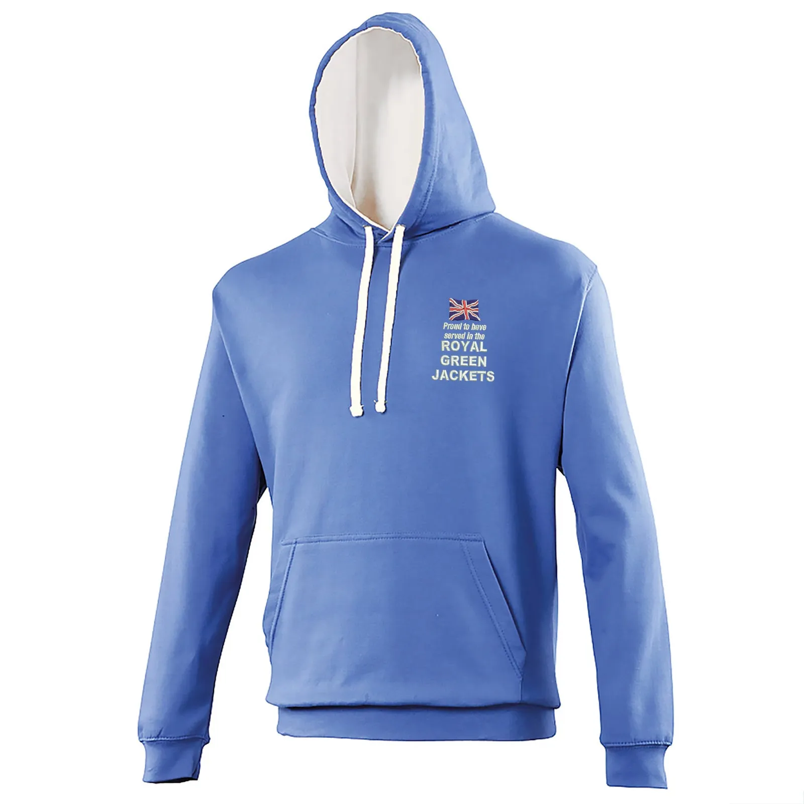 Proud to Have Served in The Royal Green Jackets Embroidered Contrast Hoodie