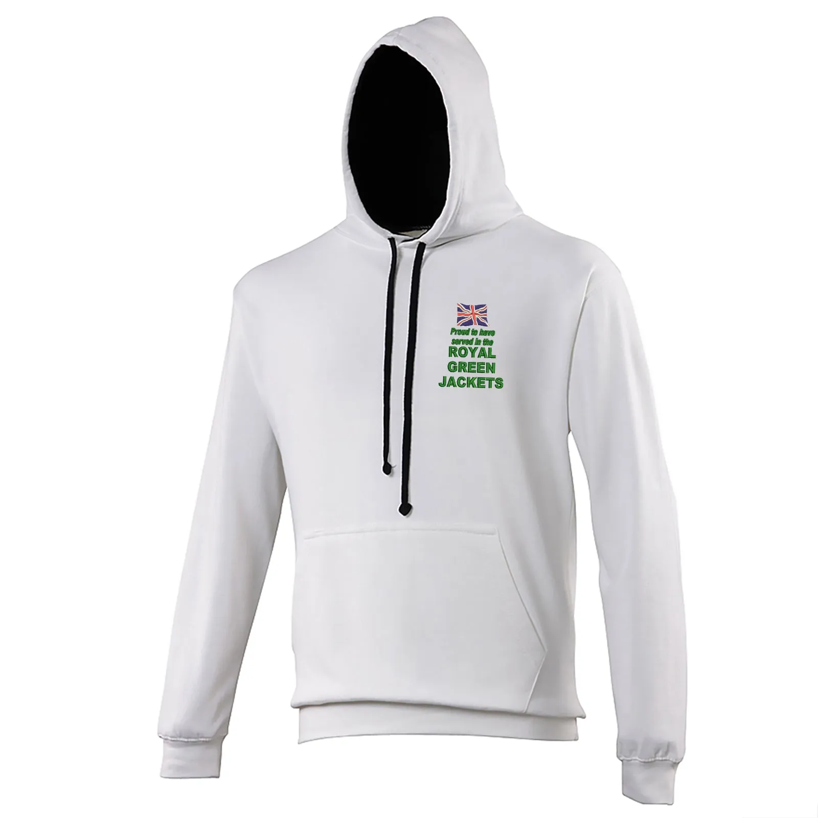 Proud to Have Served in The Royal Green Jackets Embroidered Contrast Hoodie