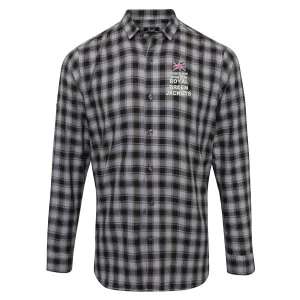 Proud to Have Served in The Royal Green Jackets Embroidered Long Sleeve Mulligan Check Shirt