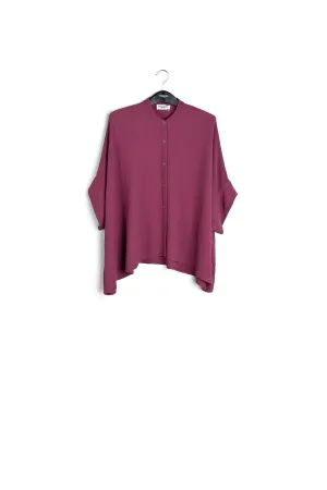 Purple boxy-cut seersucker shirt