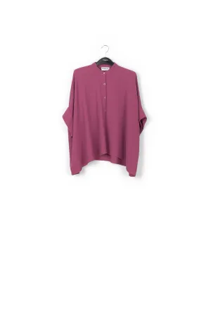 Purple boxy-cut seersucker shirt