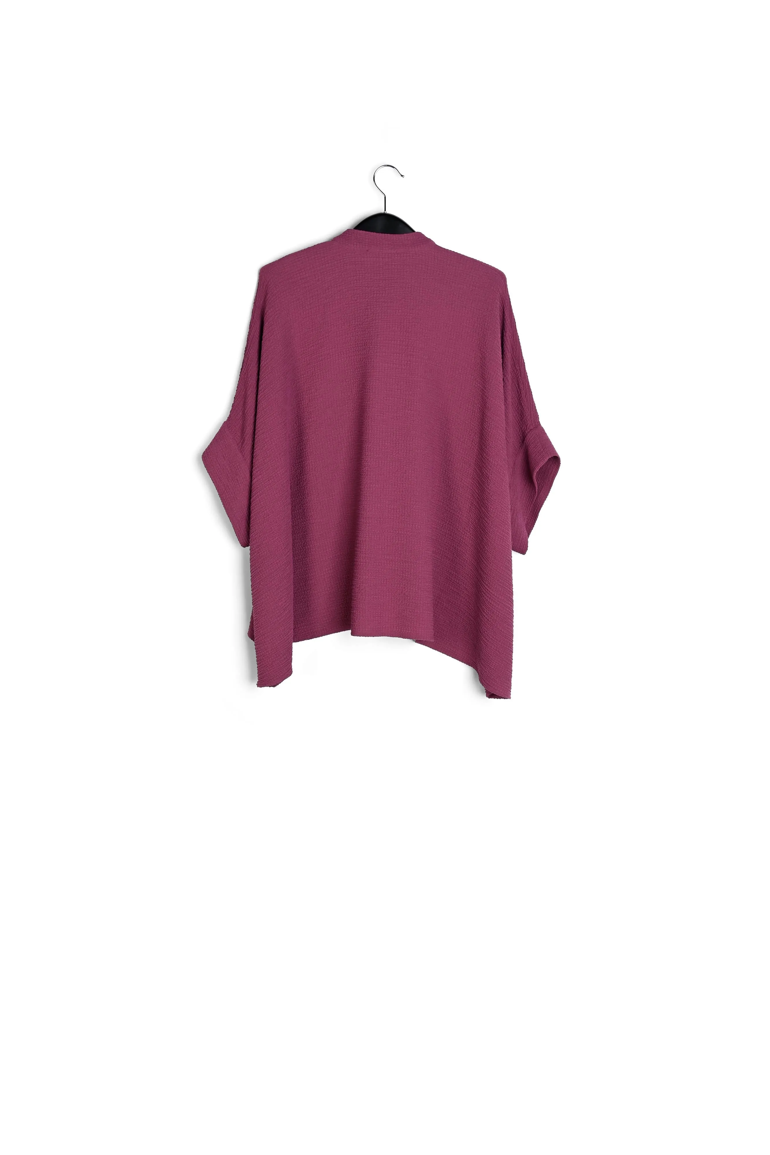 Purple boxy-cut seersucker shirt