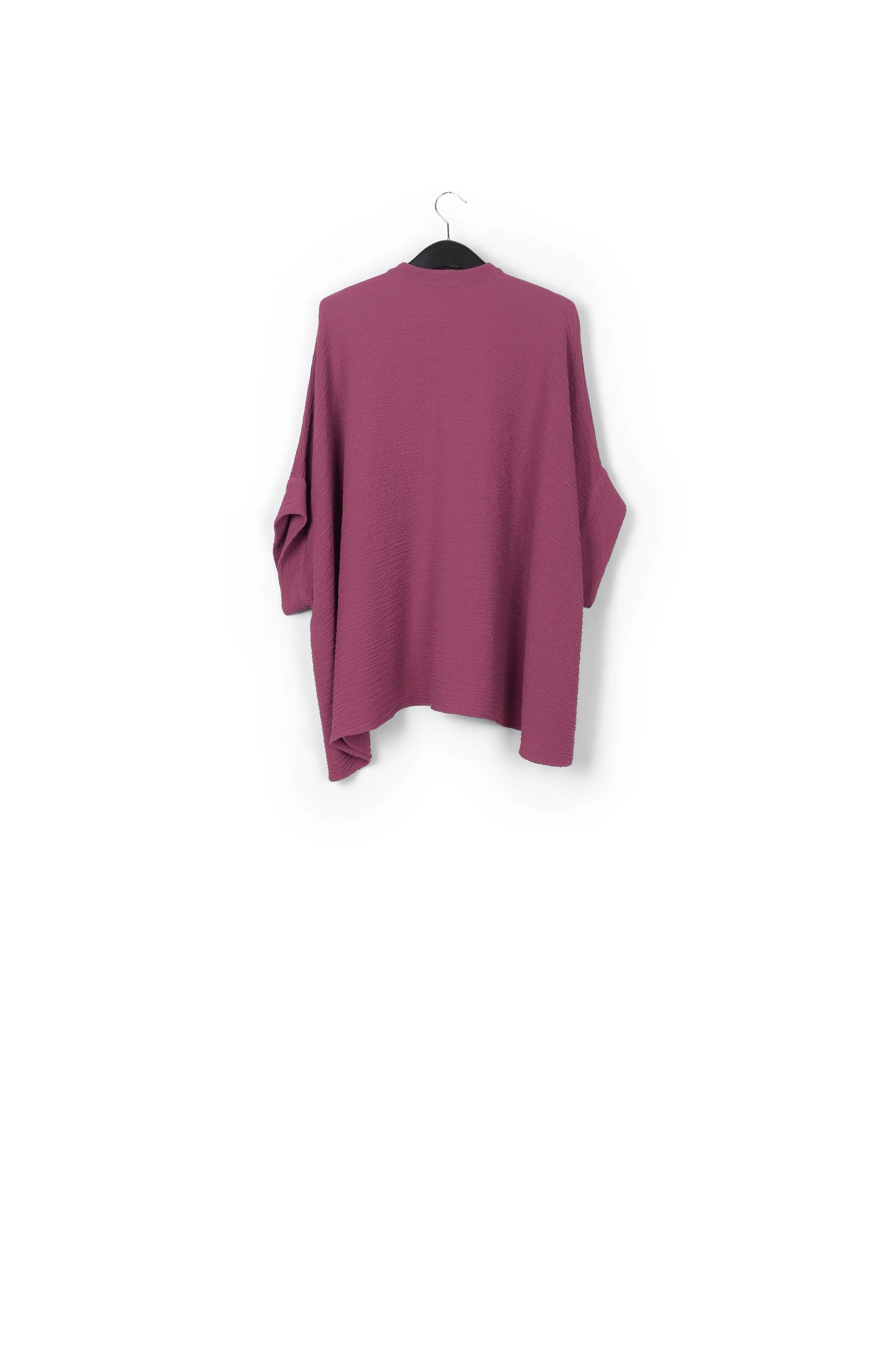 Purple boxy-cut seersucker shirt