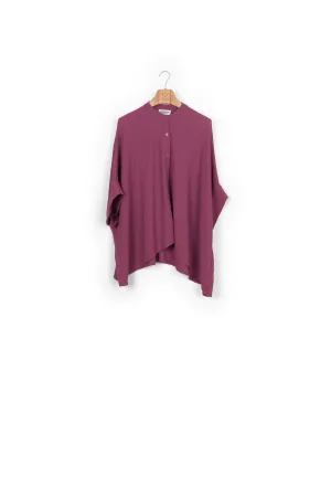 Purple boxy-cut seersucker shirt