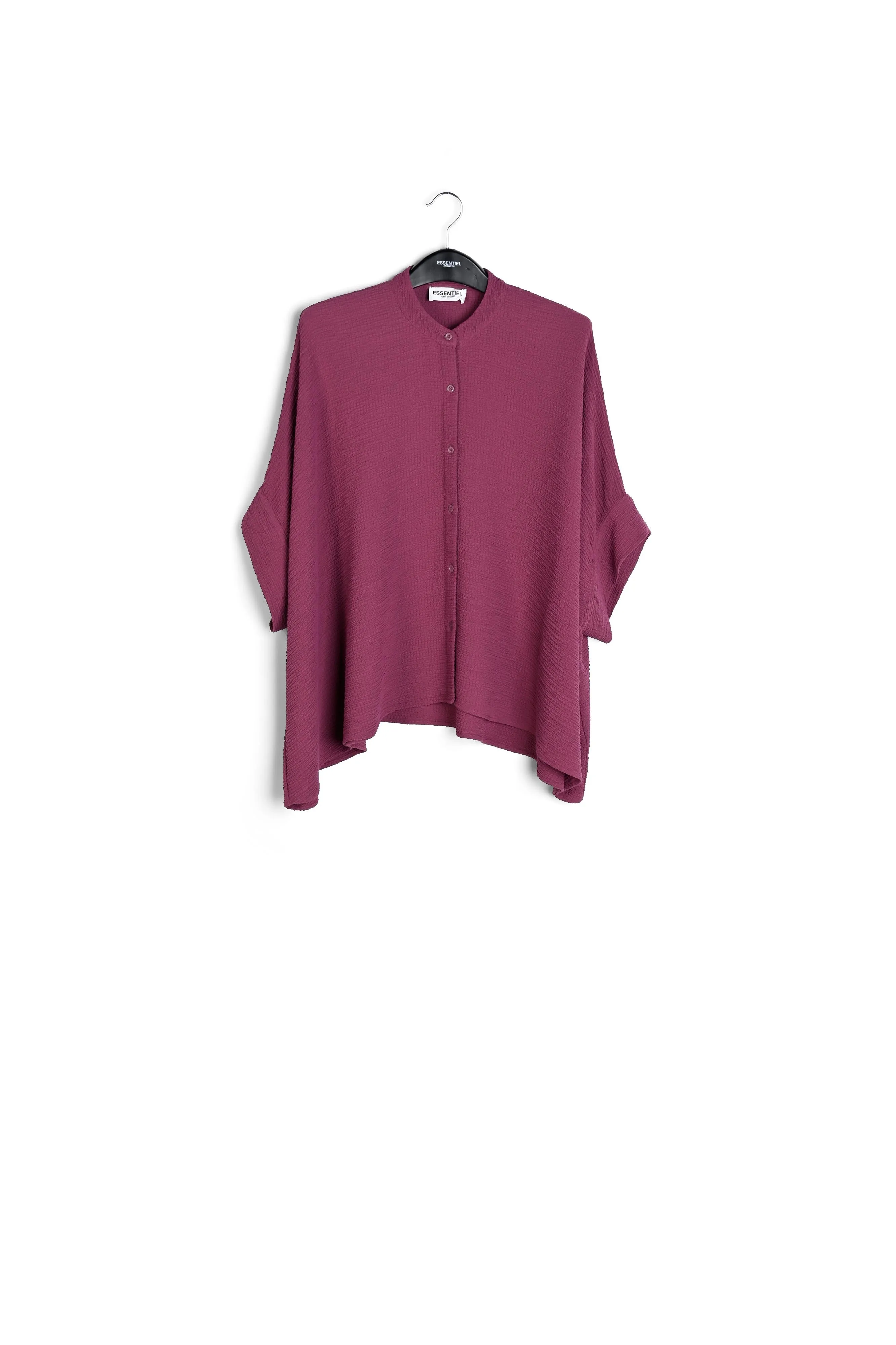Purple boxy-cut seersucker shirt