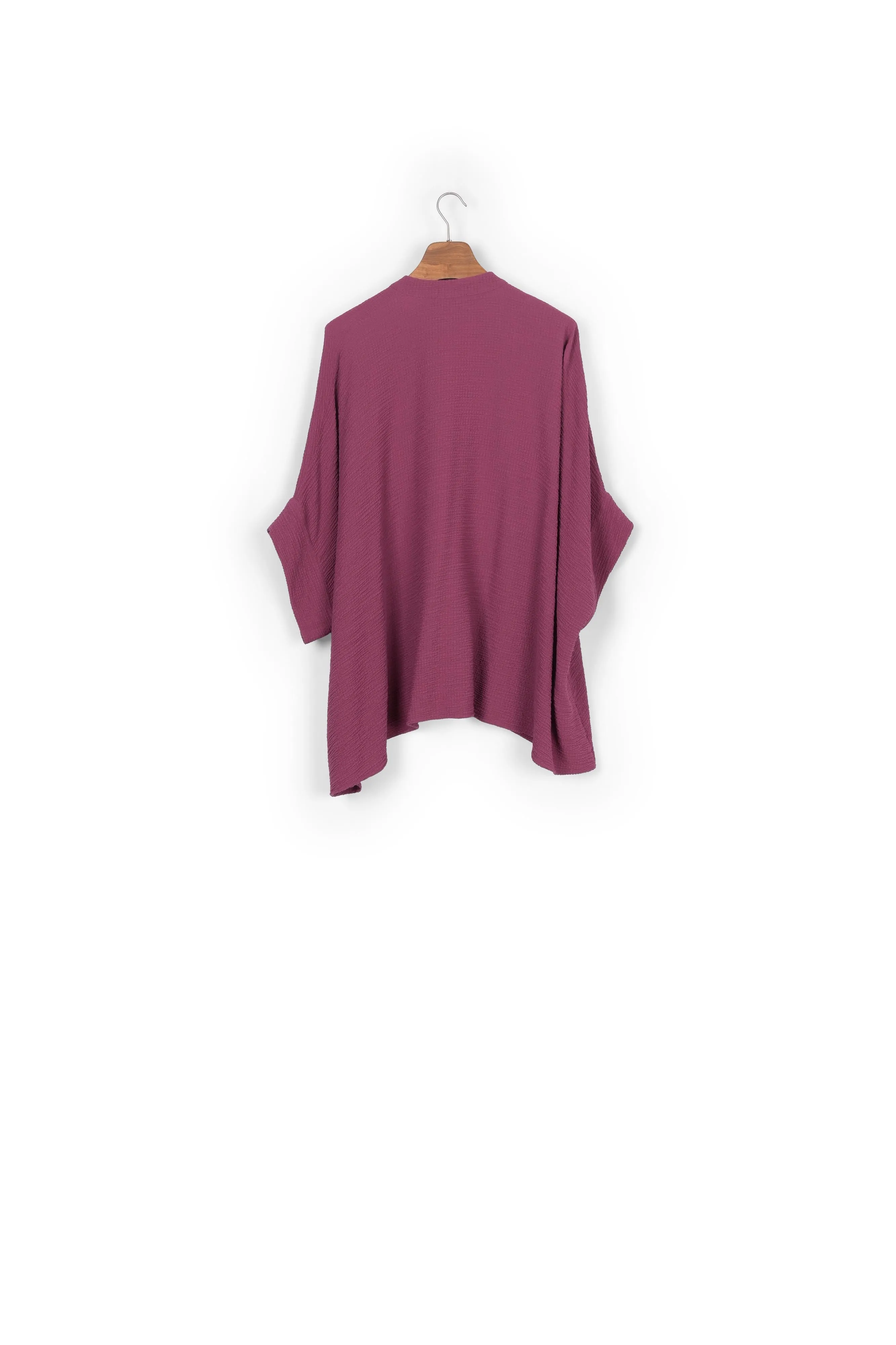 Purple boxy-cut seersucker shirt