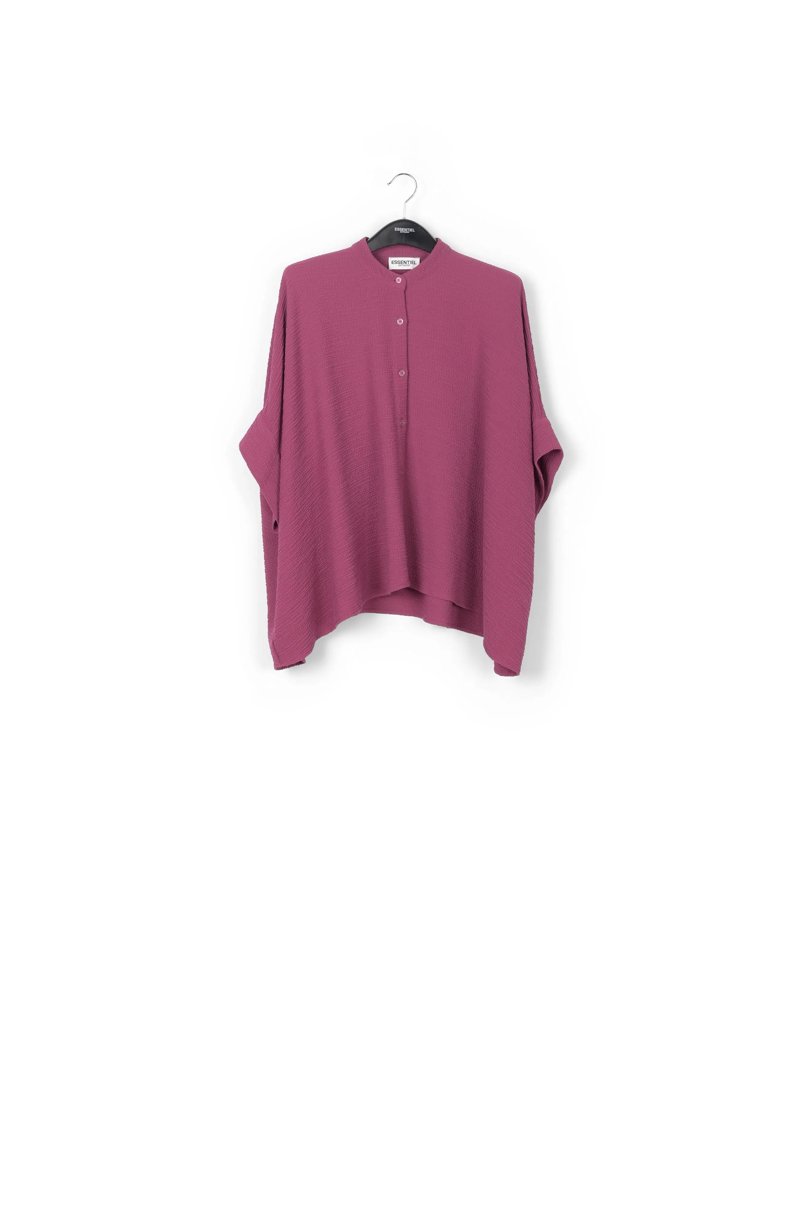 Purple boxy-cut seersucker shirt
