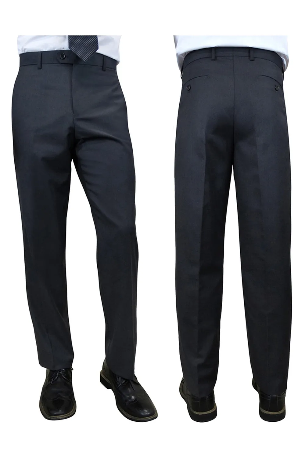 "Denali" Charcoal Super 150's Wool Dress Pants
