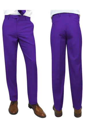 "Denali" Purple Super 150's Wool Dress Pants