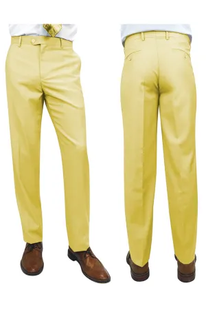 "Denali" Yellow Super 150's Wool Dress Pants