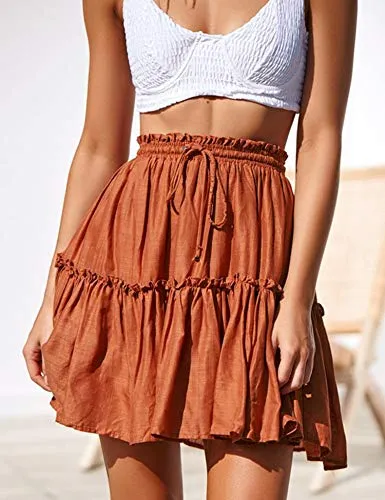 "Floral Flared Short Skirt"