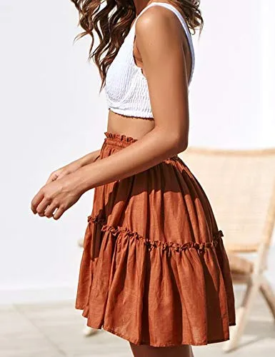"Floral Flared Short Skirt"