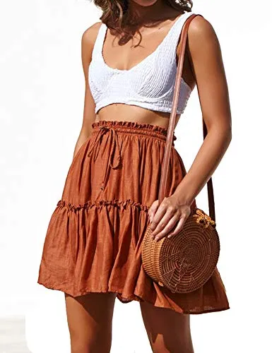 "Floral Flared Short Skirt"