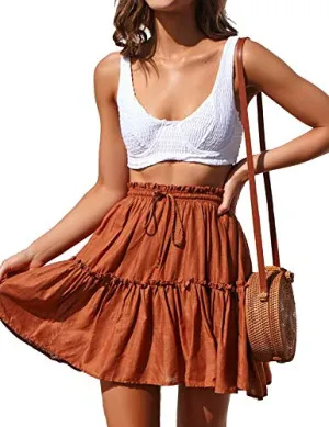 "Floral Flared Short Skirt"