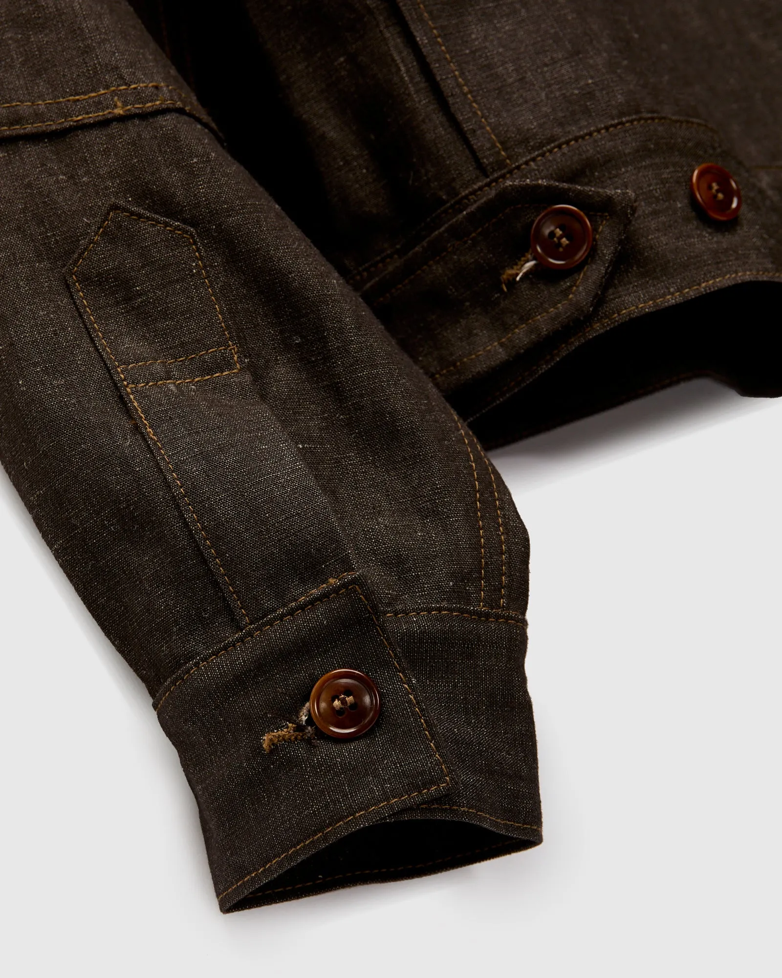 "Wildcat" Zip Jacket in 9oz Cacao Chambray