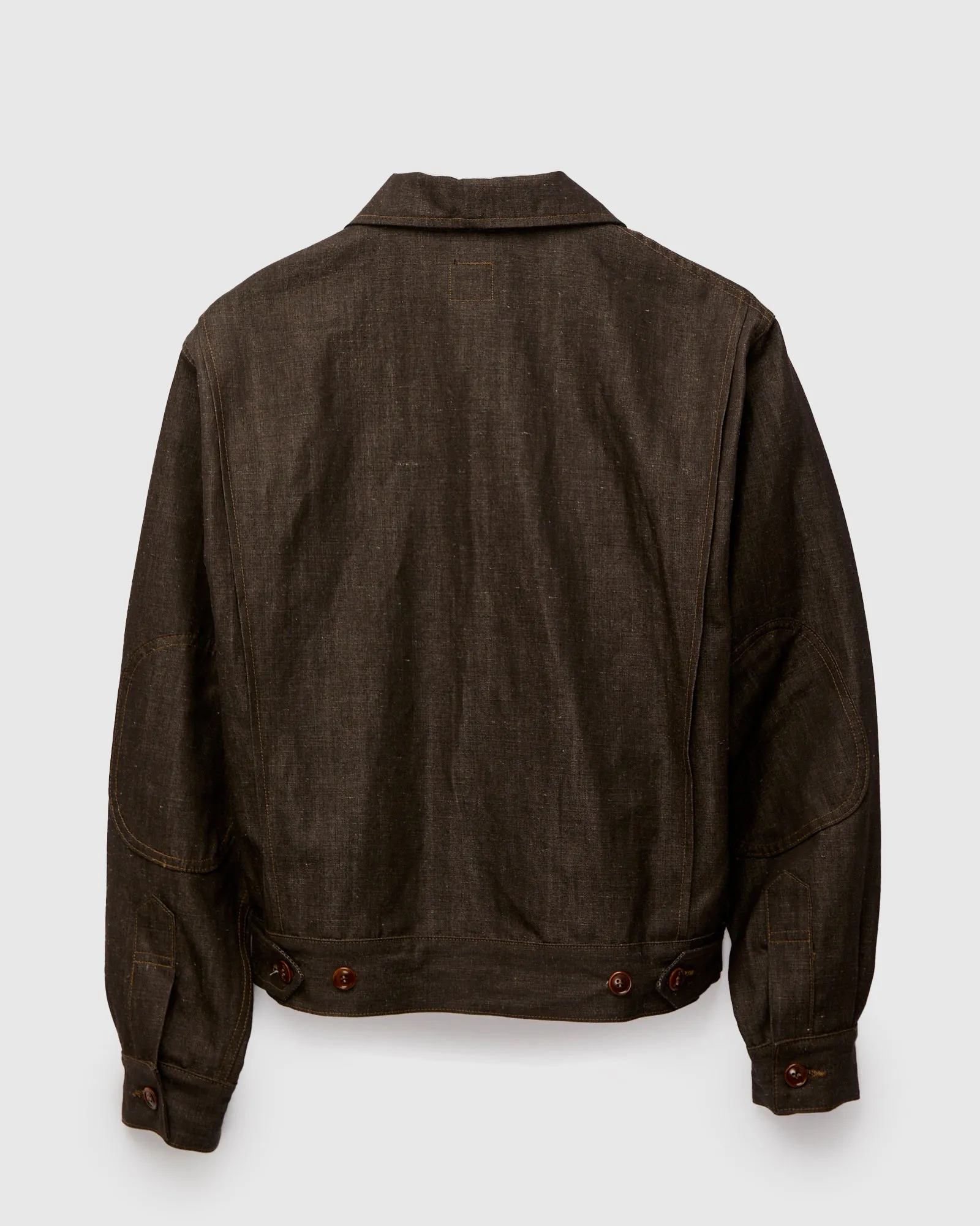 "Wildcat" Zip Jacket in 9oz Cacao Chambray