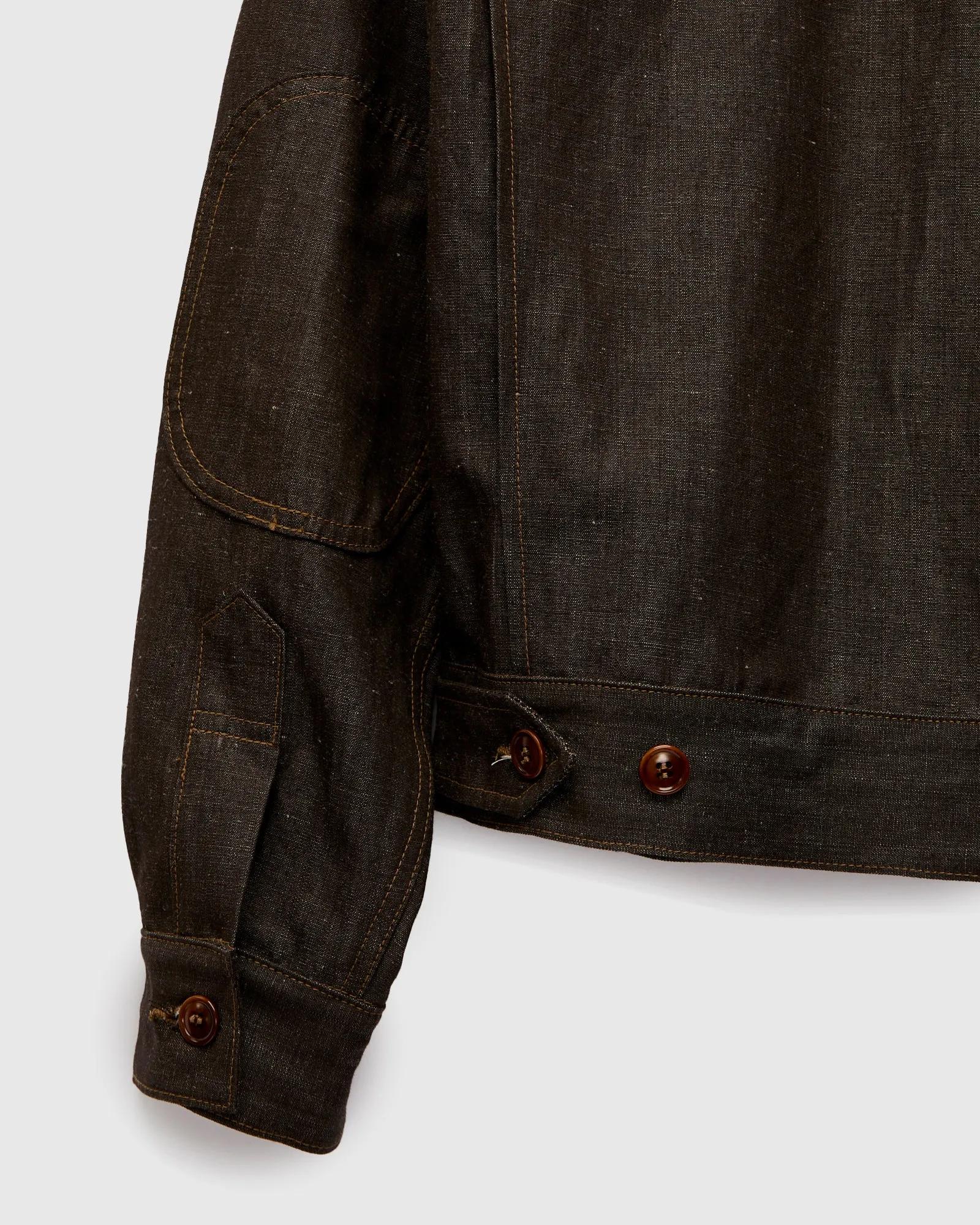 "Wildcat" Zip Jacket in 9oz Cacao Chambray