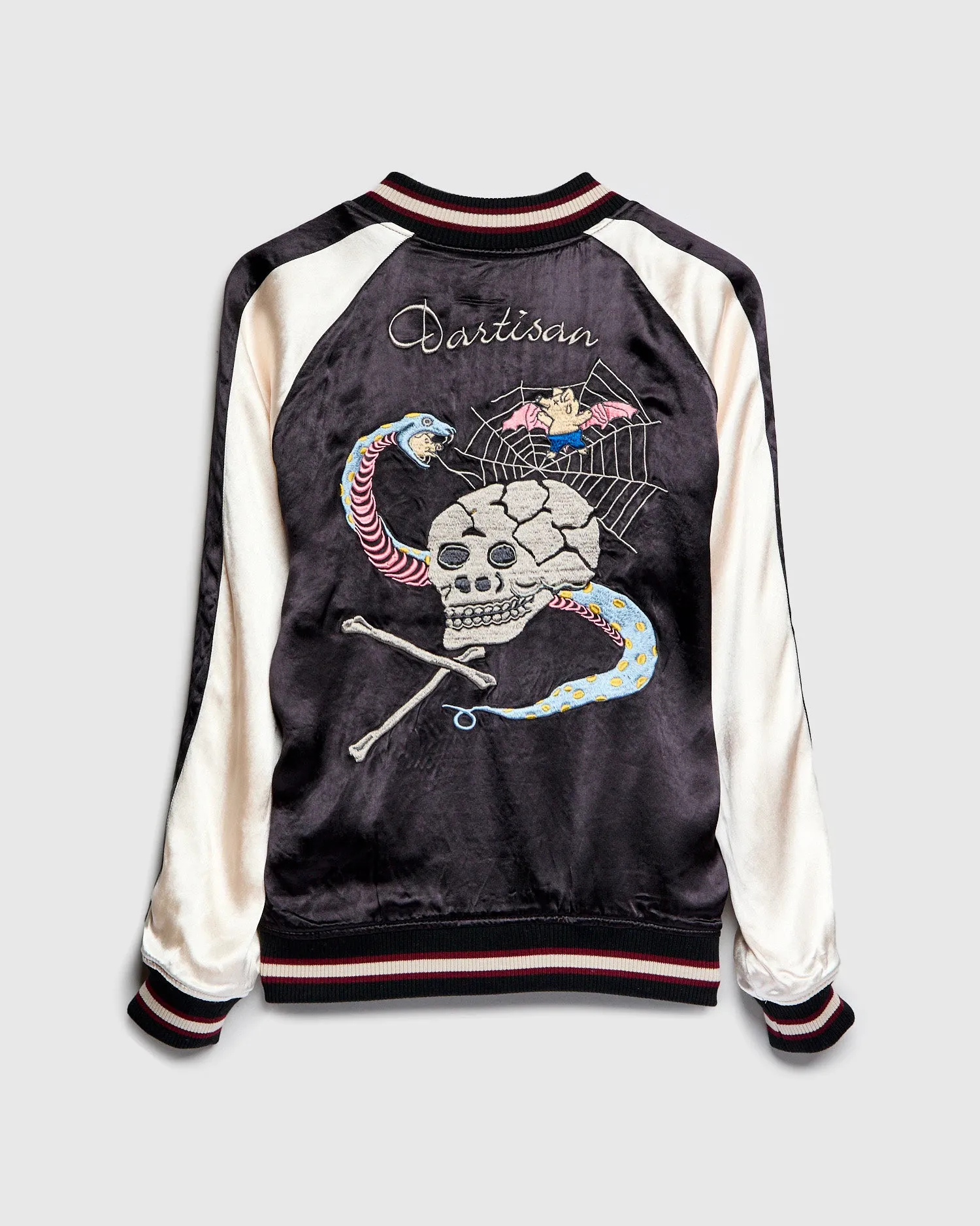 "Yoshino" Reversible Sukajan Souvenir Jacket in Black/Blue