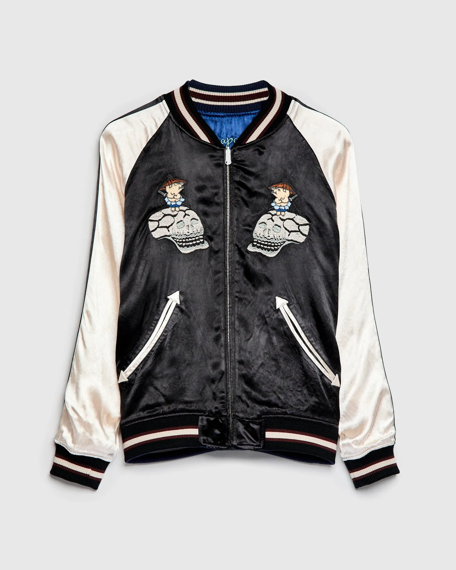 "Yoshino" Reversible Sukajan Souvenir Jacket in Black/Blue