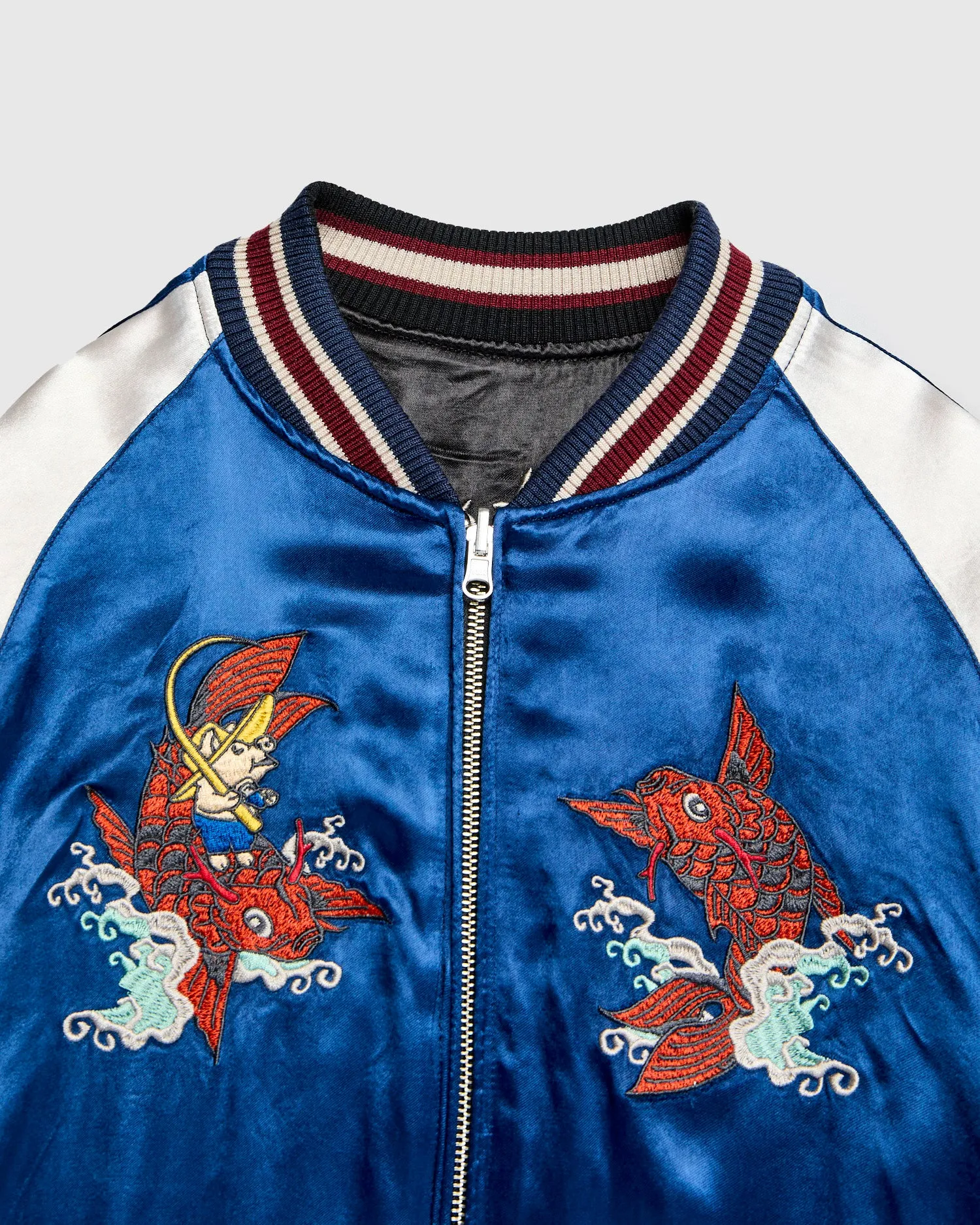 "Yoshino" Reversible Sukajan Souvenir Jacket in Black/Blue