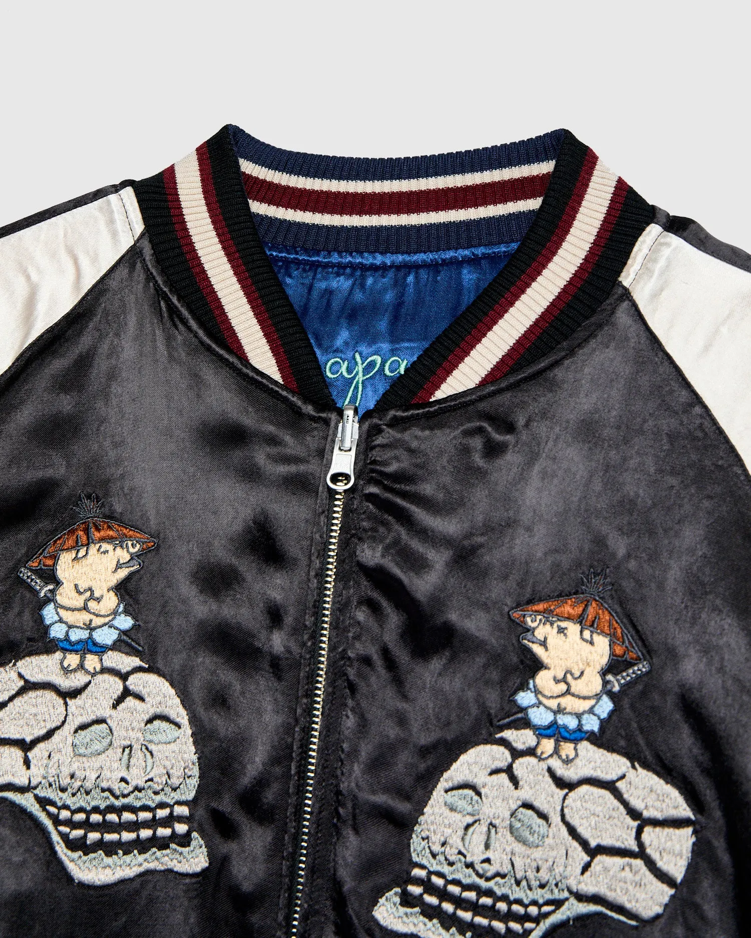 "Yoshino" Reversible Sukajan Souvenir Jacket in Black/Blue