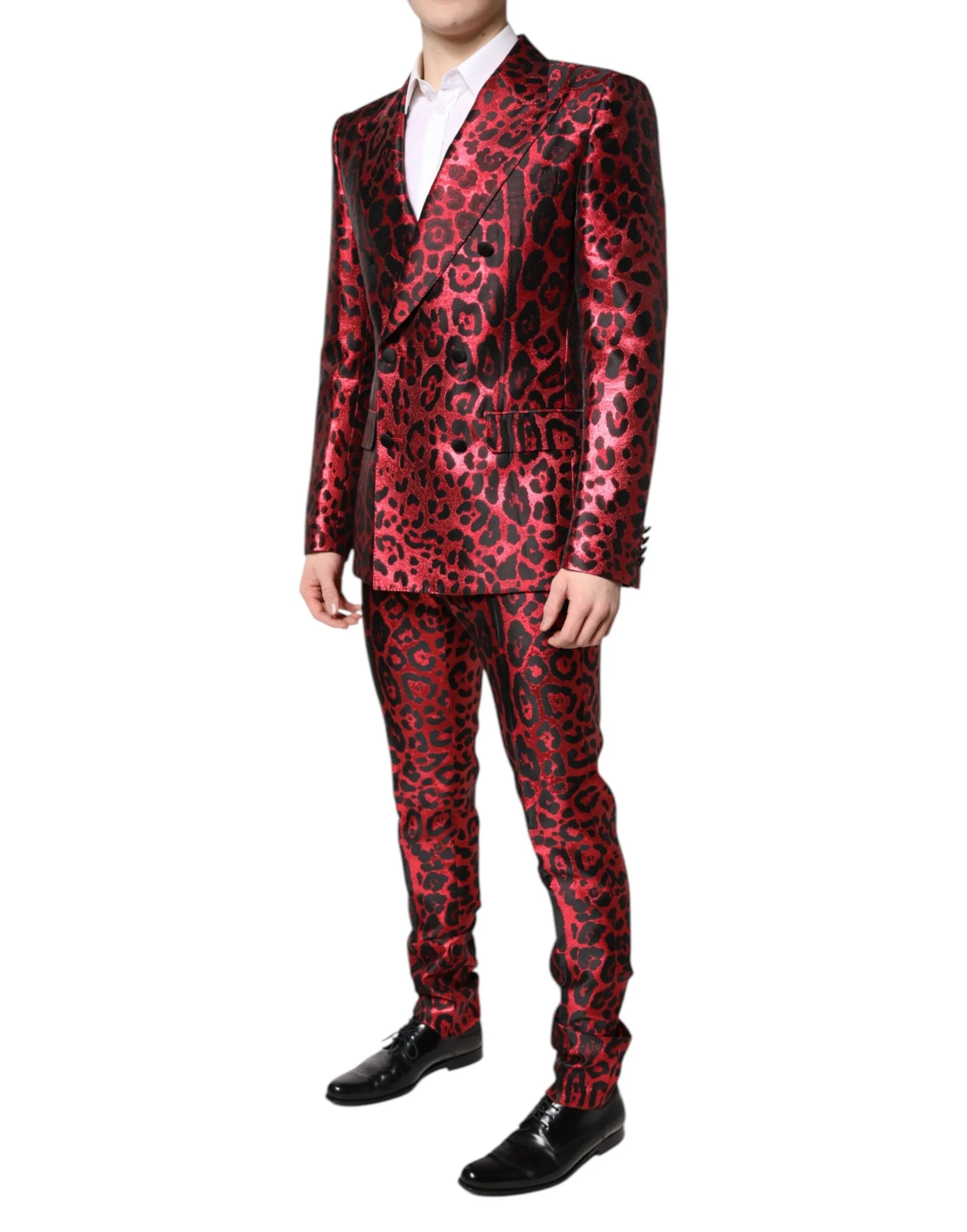 Red Leopard Double Breasted 2 Piece Suit