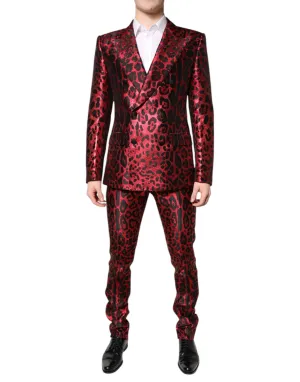 Red Leopard Double Breasted 2 Piece Suit