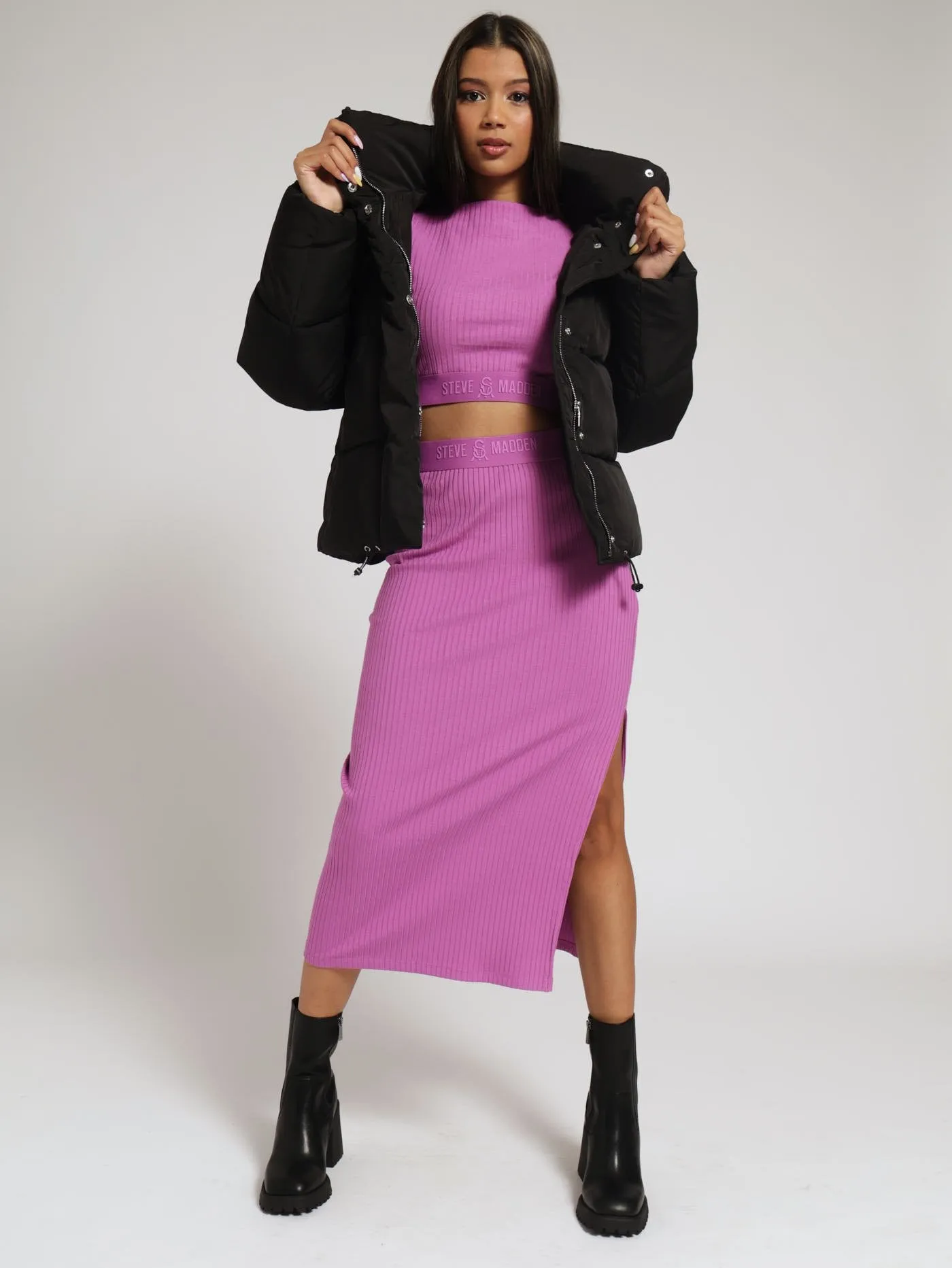 Remi Cropped Puffer Jacket - Black