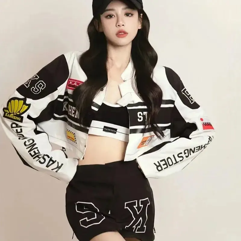 Removable Cropped Varsity Jacket for Y2K Streetwear Style
