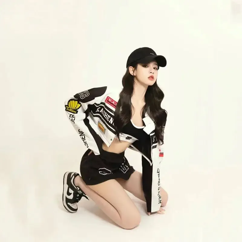 Removable Cropped Varsity Jacket for Y2K Streetwear Style
