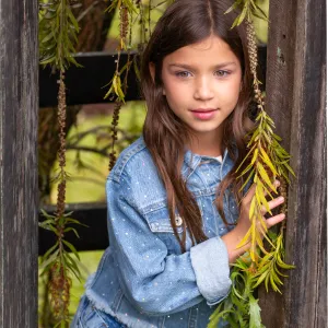 RHINESTONES DENIM JACKET FOR GIRLS