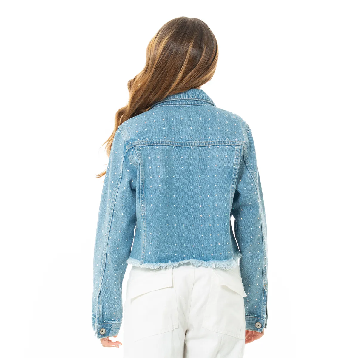 RHINESTONES DENIM JACKET FOR GIRLS