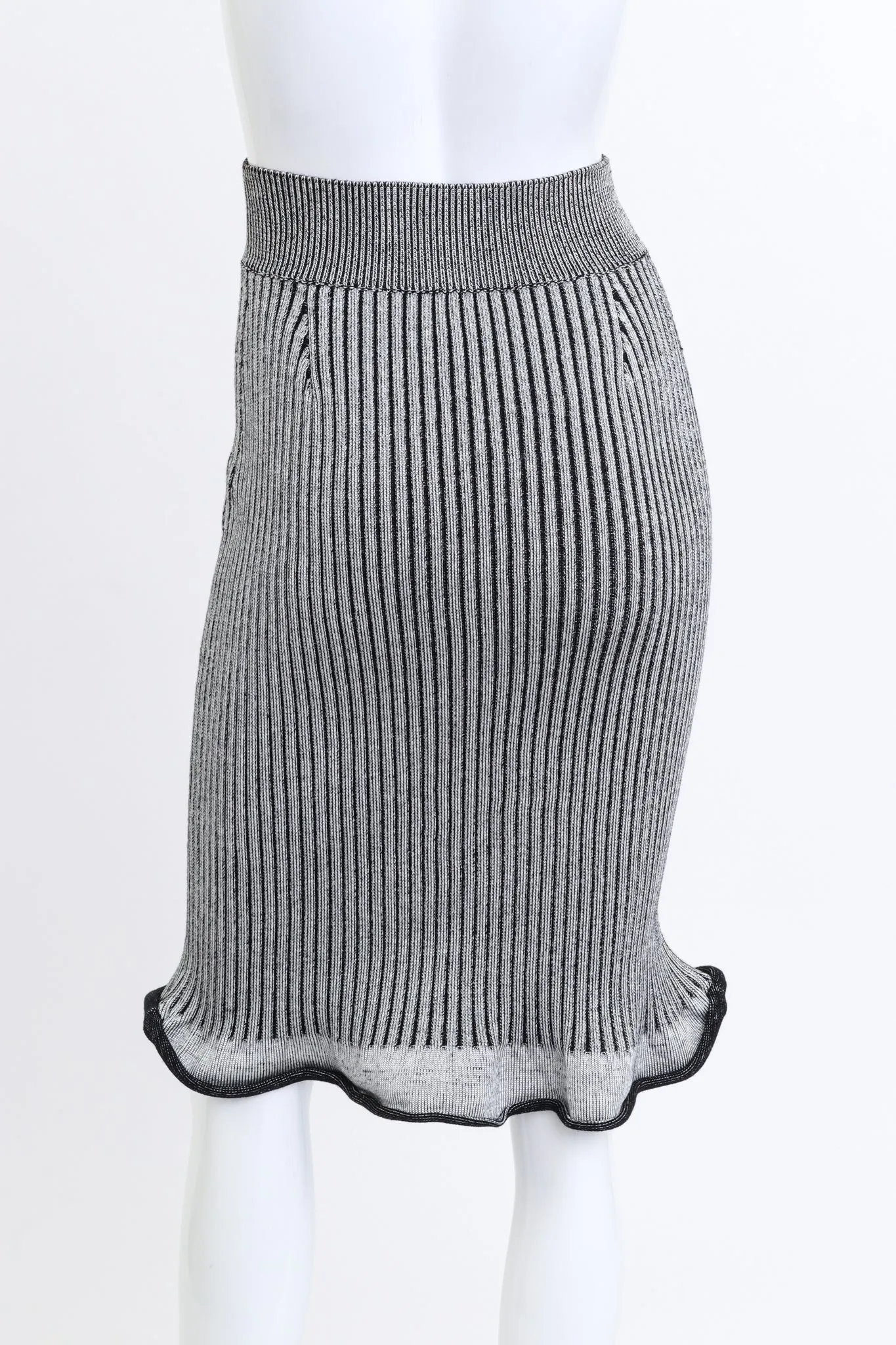 Ribbed Knit Trumpet Cardigan & Skirt Set