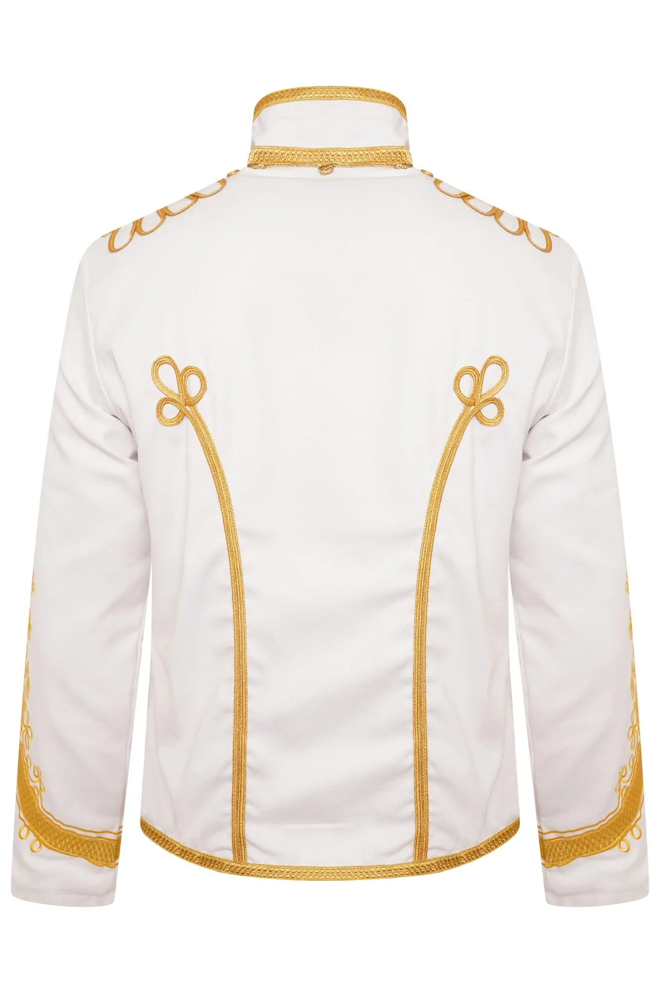 Ro Rox Men's Adam Luxe Military Drummer White Parade Jacket